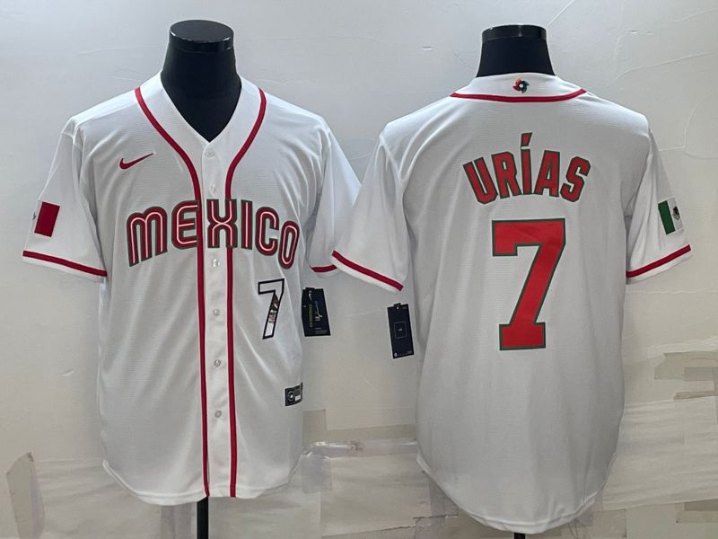 Men 2023 World Cub Mexico #7 Urias White Nike MLB Jersey17->more jerseys->MLB Jersey